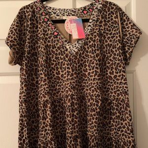 Umgee Tunic Animal Print (with a splash of pink)